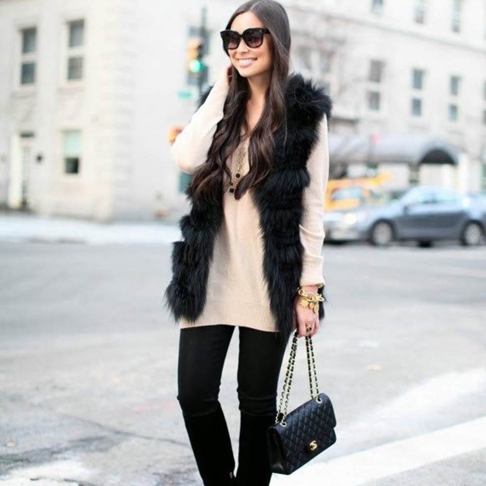 Black faux vest